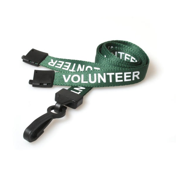 Billede af Volunteer grøn lanyard / Halssnor / Keyhanger / Nøglesnor / Halsrem 15 mm med plast krog. 60270582